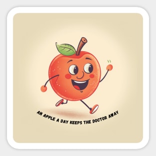 An apple a day keeps the doctor away Sticker